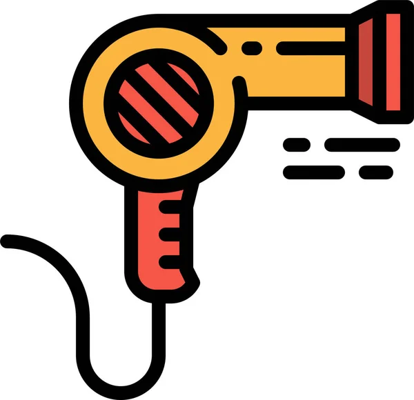 Barber Beauty Dryer Icon Filled Outline Style — Stockvektor