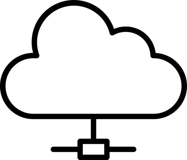 Icône Base Données Stockage Cloud Dans Style Contour — Image vectorielle