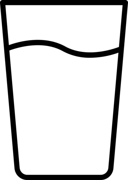 Wasserglas Drink Ikone Umriss Stil — Stockvektor