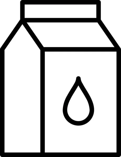 Ikon Kotak Kotak Susu Dalam Gaya Garis Besar - Stok Vektor
