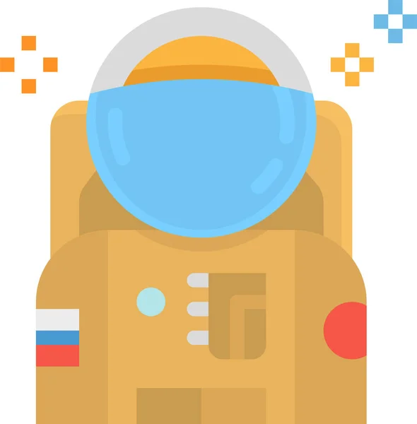 Astronauta Avatar Uomo Icona Stile Piatto — Vettoriale Stock