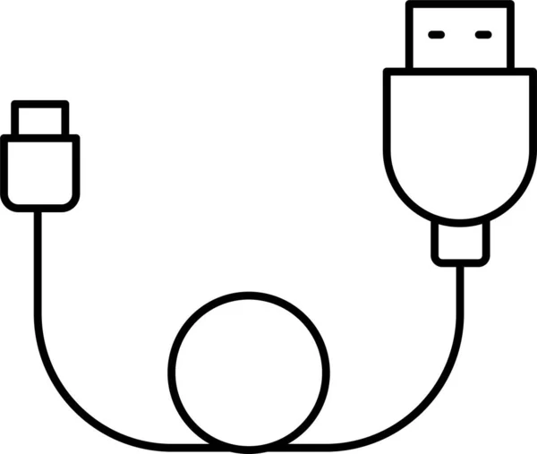Usb Icono Tecnología Cable — Vector de stock