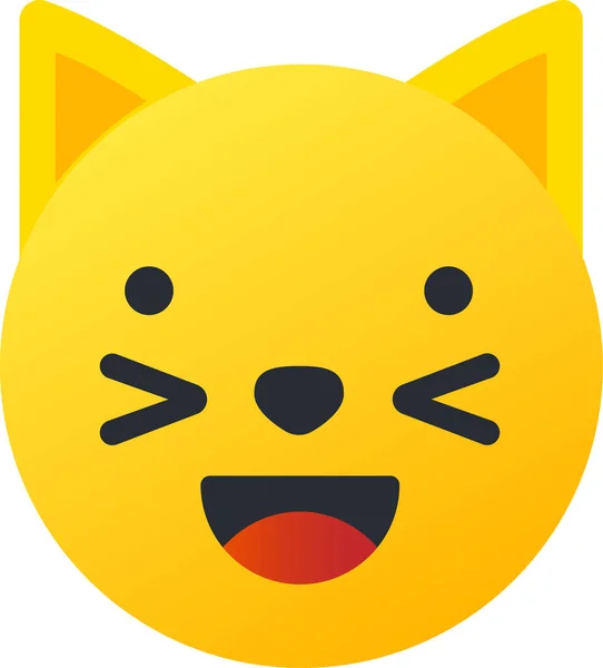 Avatár Macska Emoji Ikon Lapos Stílusban — Stock Vector