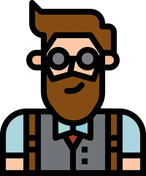 Avatar Barman Jongen Pictogram Gevulde Outline Stijl — Stockvector