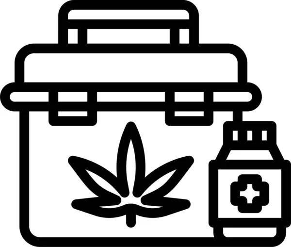Laatikko Kannabis Cbd Kuvake — vektorikuva