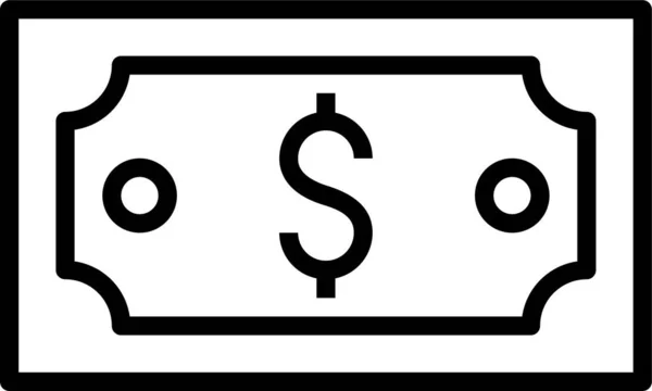 Доларовий Грошовий Значок Стилі Контур — стоковий вектор