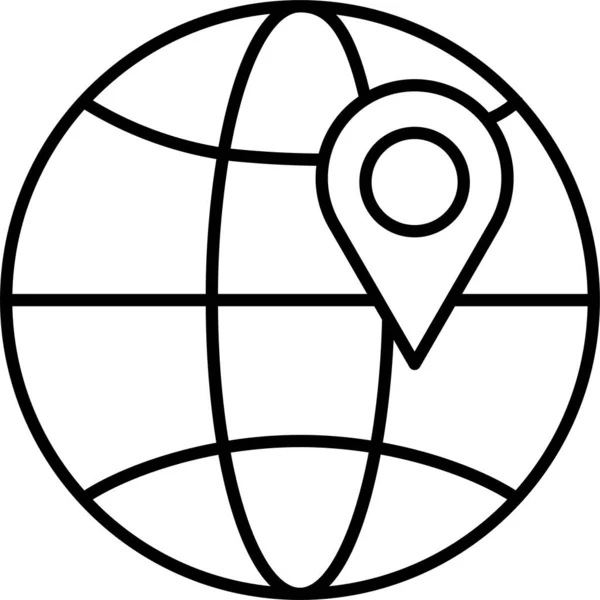 Icono Ubicación Pin Mundo — Vector de stock