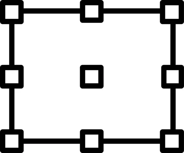 Розкладка Прямокутника Квадратна Піктограма Стилі Контурів — стоковий вектор