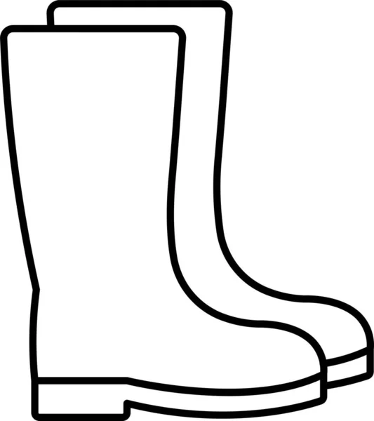 Botas Goma Zapatos Icono — Vector de stock
