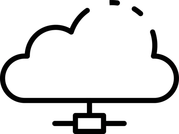 Cloud Computing Hosting Icoon Grote Lijnen — Stockvector