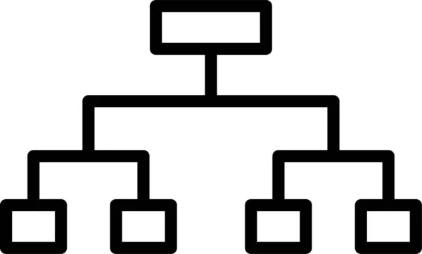 层次化组织协作图标的轮廓风格 — 图库矢量图片