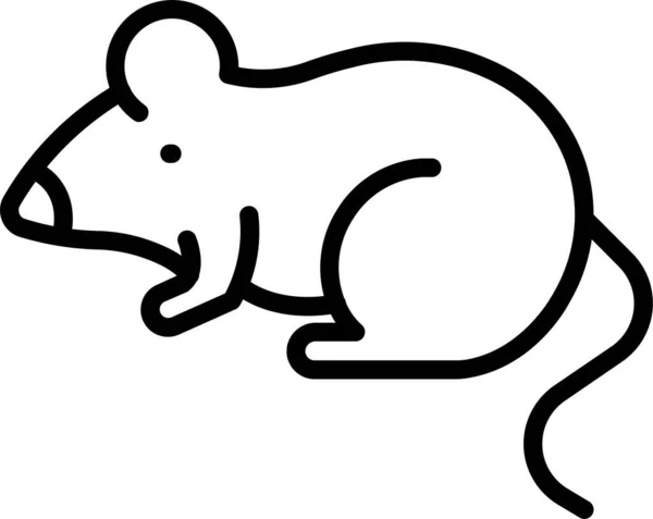 Mouse Rat Animal Icon Outline Style — Stock Vector