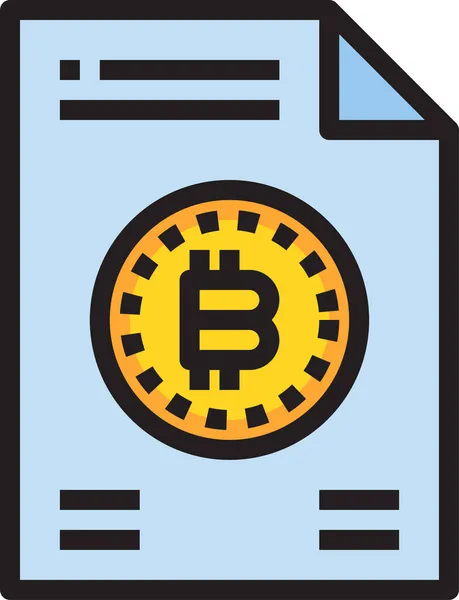 Bitcoin Επιχειρηματικό Νόμισμα Εικονίδιο Στυλ Γεμάτο Περίγραμμα — Διανυσματικό Αρχείο