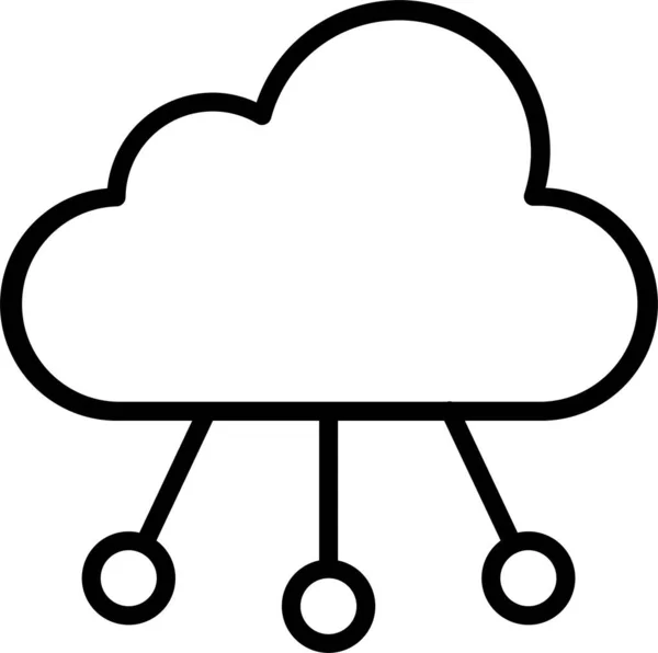 Cloud Server Opslag Icoon Grote Lijnen — Stockvector