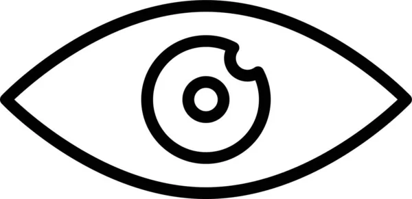 Widok Oczu Widoczna Ikona Stylu Konturu — Wektor stockowy