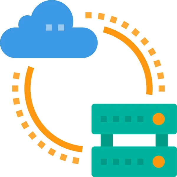 Icône Serveur Base Données Cloud Dans Style Plat — Image vectorielle
