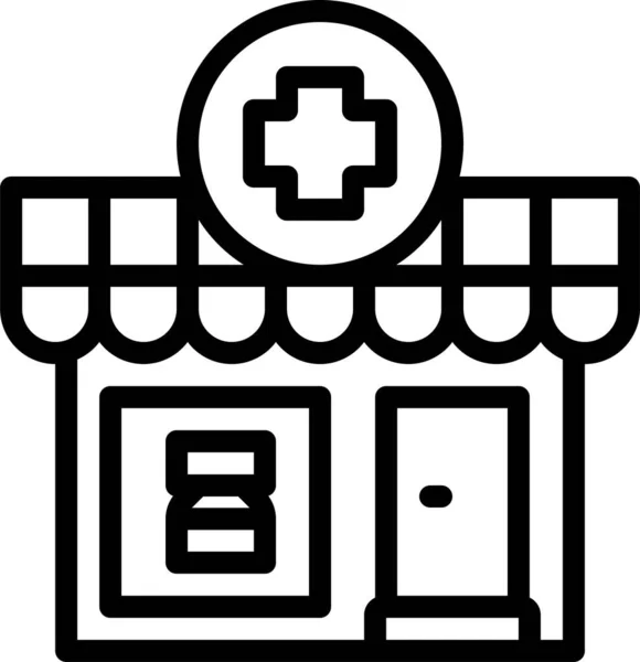 Dispensario Farmacia Hospital Icono — Vector de stock