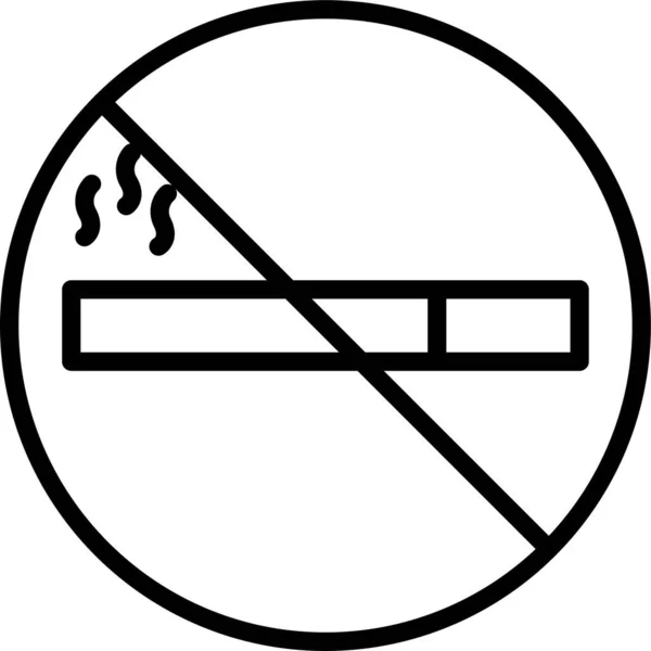 Icône Interdiction Fumer Dans Style Contour — Image vectorielle