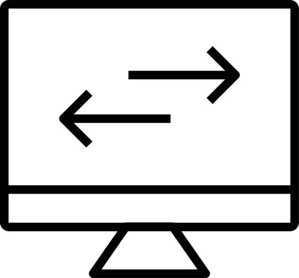 Monitor Technologie Desktop Symbol Umriss Stil — Stockvektor