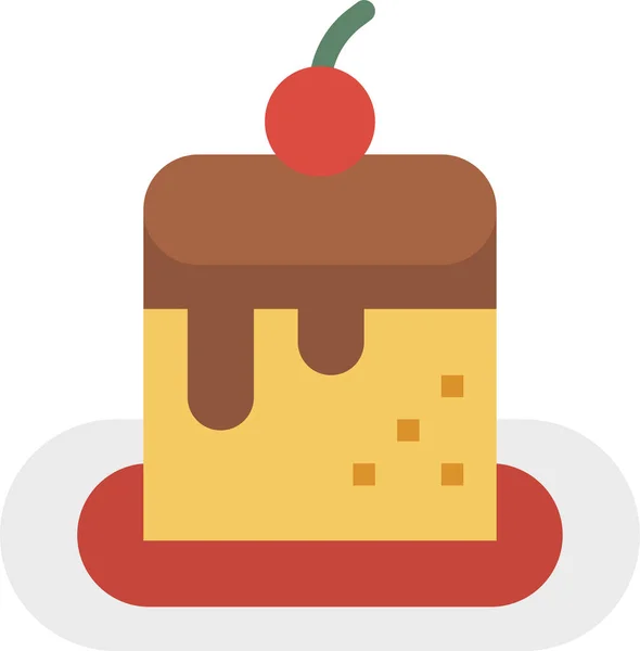 Icône Moulée Nourriture Dessert Dans Style Plat — Image vectorielle