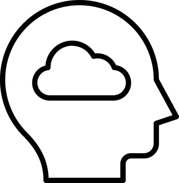 Anahat Biçiminde Bulut Beyin Depolama Simgesi — Stok Vektör