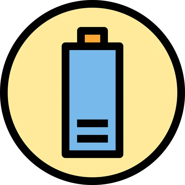 Ícone Baixo Essencial Bateria Estilo Esboço Preenchido — Vetor de Stock