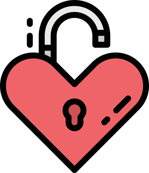 Καρδιά Εικονίδιο Κλειδί Καρδιακό Παλμό Στυλ Γεμάτο Περίγραμμα — Διανυσματικό Αρχείο