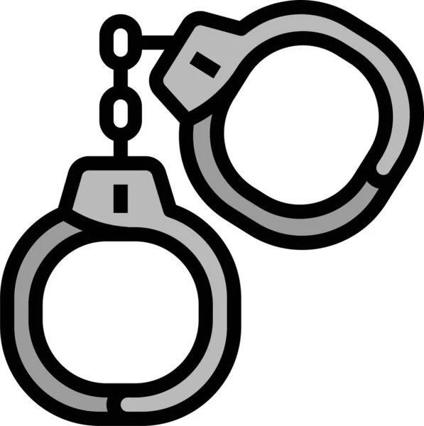Aresztowania Kajdanki Więziennej Ikony Stylu Wypełnionym — Wektor stockowy