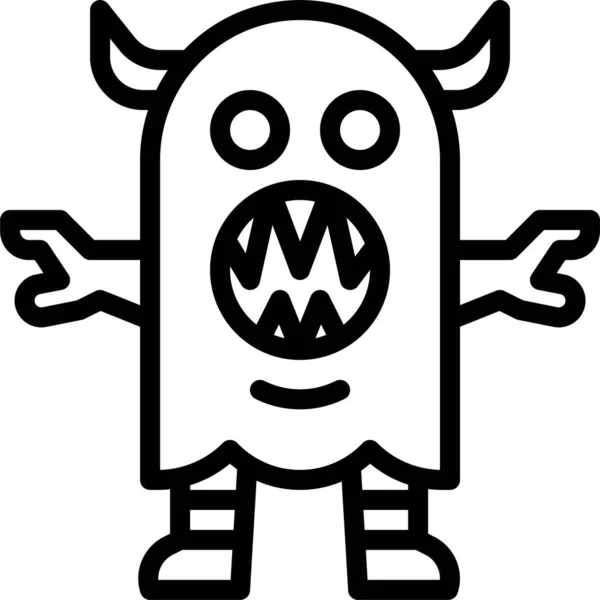 Alien Terror Icono Terror Categoría Halloween — Vector de stock