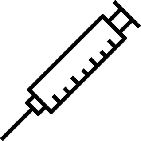 Drogue Seringue Médecine Icône Dans Style Contour — Image vectorielle