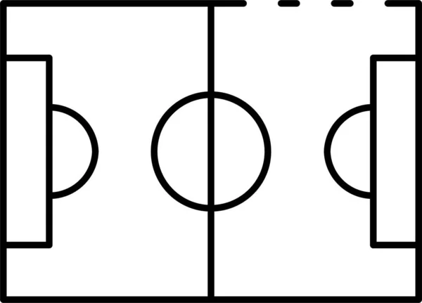 Stade Football Icône Stade Dans Style Contour — Image vectorielle