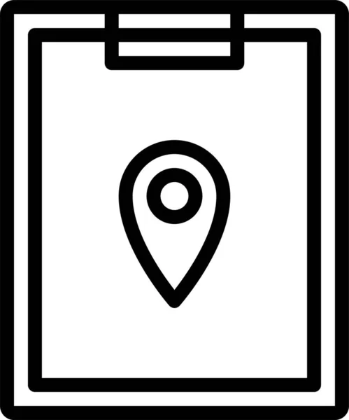 Business Clipboard Location Icon Outline Style — Stock Vector