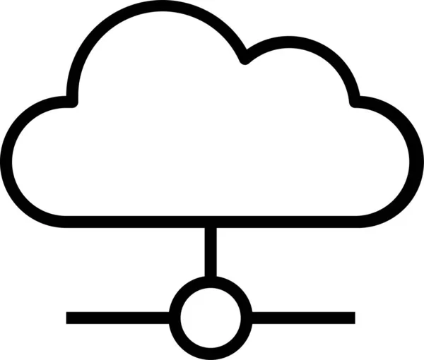 Cloud Computing Data Icoon Grote Lijnen — Stockvector