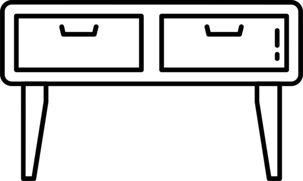 Šuplík Nábytek Starožitný Ikona Obrysu Stylu — Stockový vektor