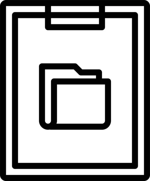 Zakelijke Klembord Document Pictogram Omtrek Stijl — Stockvector