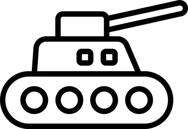 Tank Krig Militär Ikon Kontur Stil — Stock vektor