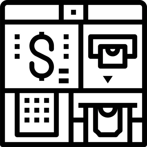 Atm Automatisch Bankieren Pictogram — Stockvector