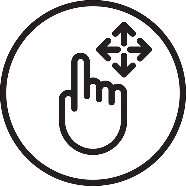 Gestur Finger Ikon Mobile Dalam Gaya Outline - Stok Vektor