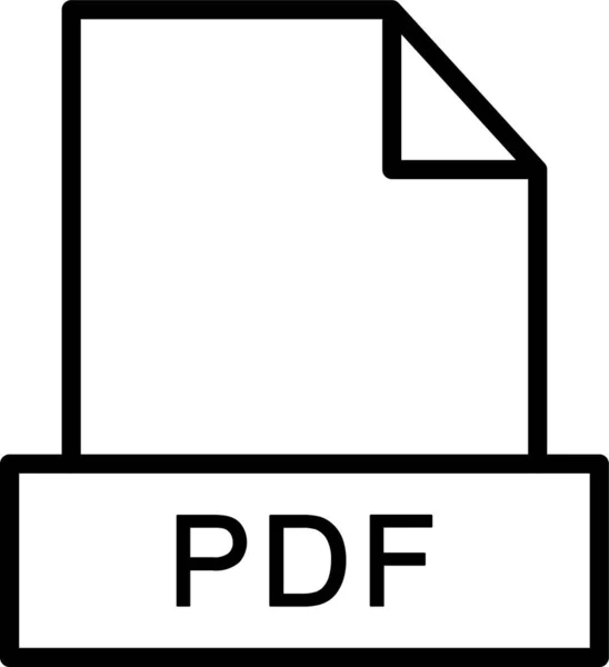 Icona Del File Pdf Stile Contorno — Vettoriale Stock