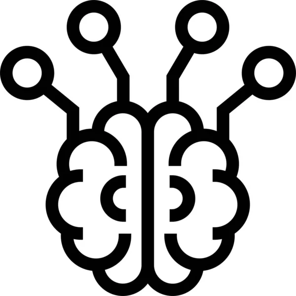 Cerveau Esprit Penser Icône — Image vectorielle