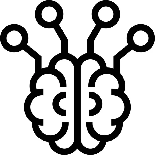 Geest Hersenen Denken Icoon — Stockvector