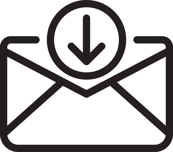 Ikona Stahování Mailů Stylu Osnovy — Stockový vektor