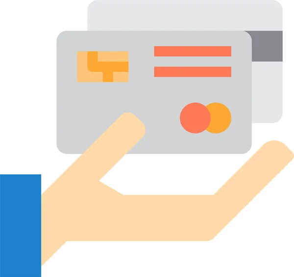 Icône Carte Visite Bancaire Style Plat — Image vectorielle