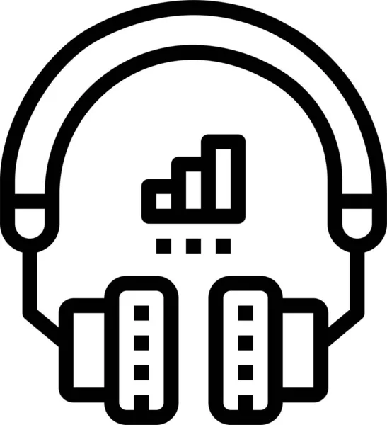 Auriculares Audio Icono Electrónica Estilo Esquema — Vector de stock