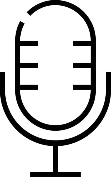 Micrófono Micrófono Icono Micrófono Estilo Esquema — Archivo Imágenes Vectoriales