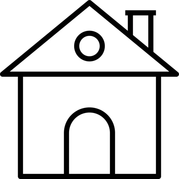 Casa Casa Icono Propiedad Estilo Esquema — Vector de stock