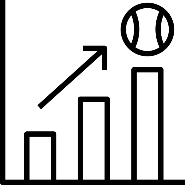 Bar Chart Ikon Növelése Körvonalazott Stílusban — Stock Vector