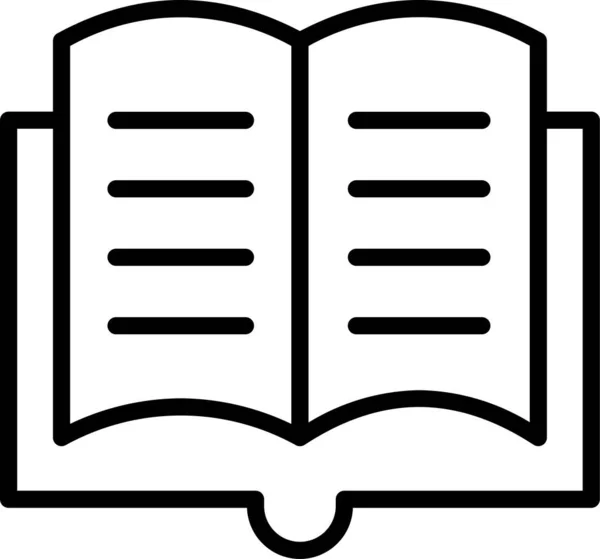 Книжковий Навчальний Значок Стилі Контур — стоковий вектор