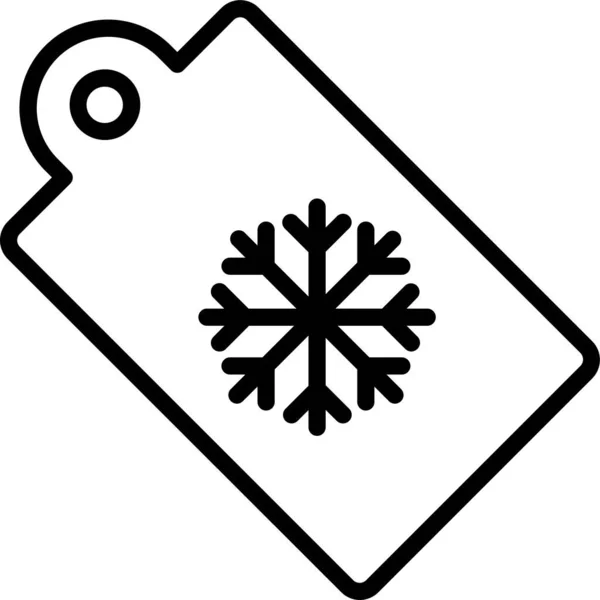 Preisschild Winter Symbol Umriss Stil — Stockvektor