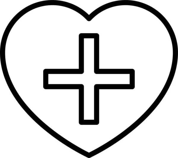 Pulse Love Health Icon Outline Style — Stockvektor
